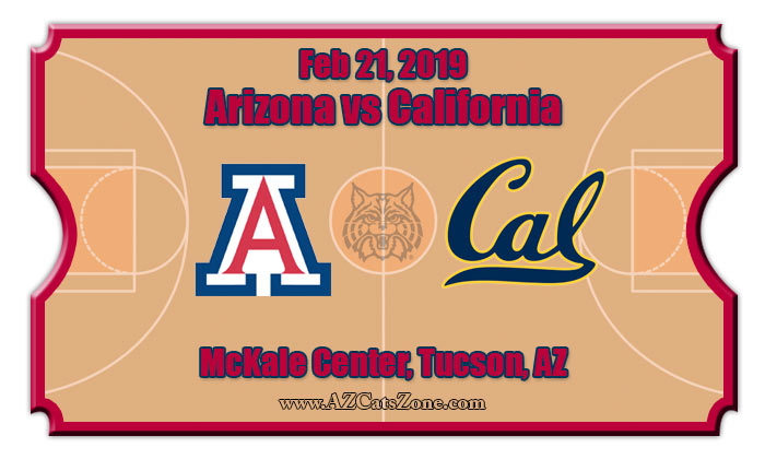 Arizona Wildcats vs California Golden Bears Basketball Tickets | 02/21/19