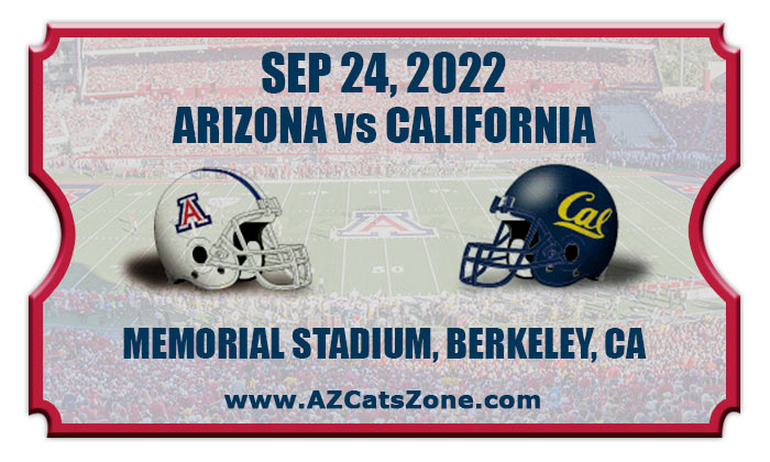 2022 Arizona Wildcats vs California Golden Bears Football Tickets