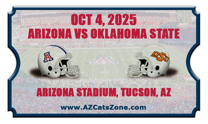 2025 Arizona Wildcats vs Oklahoma State Cowboys Football Tickets